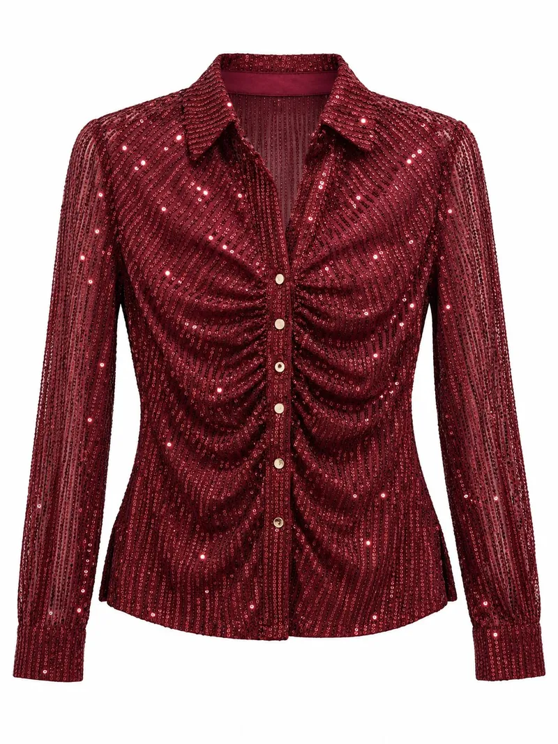 Blusa de Lentejuelas Brillante Vino