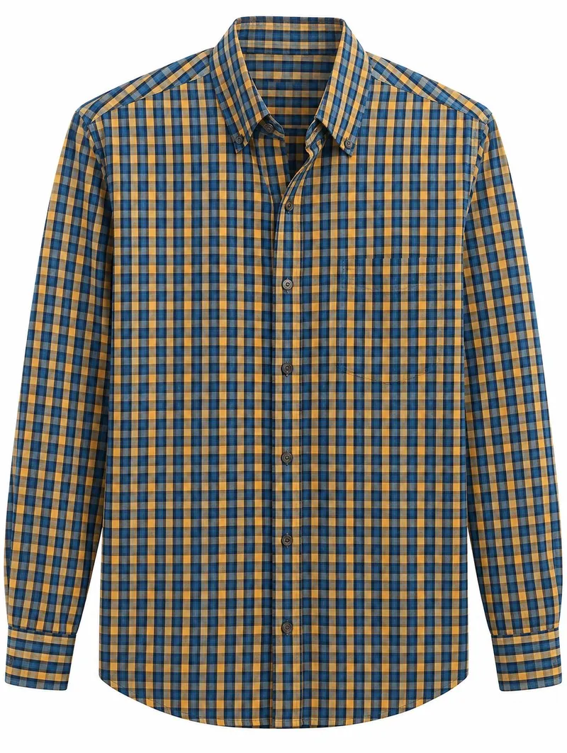 Camisa de Cuadros Retro Navy & Mustard
