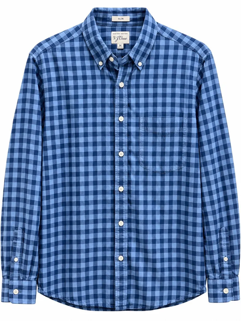 Camisa Gingham Checkered Blue