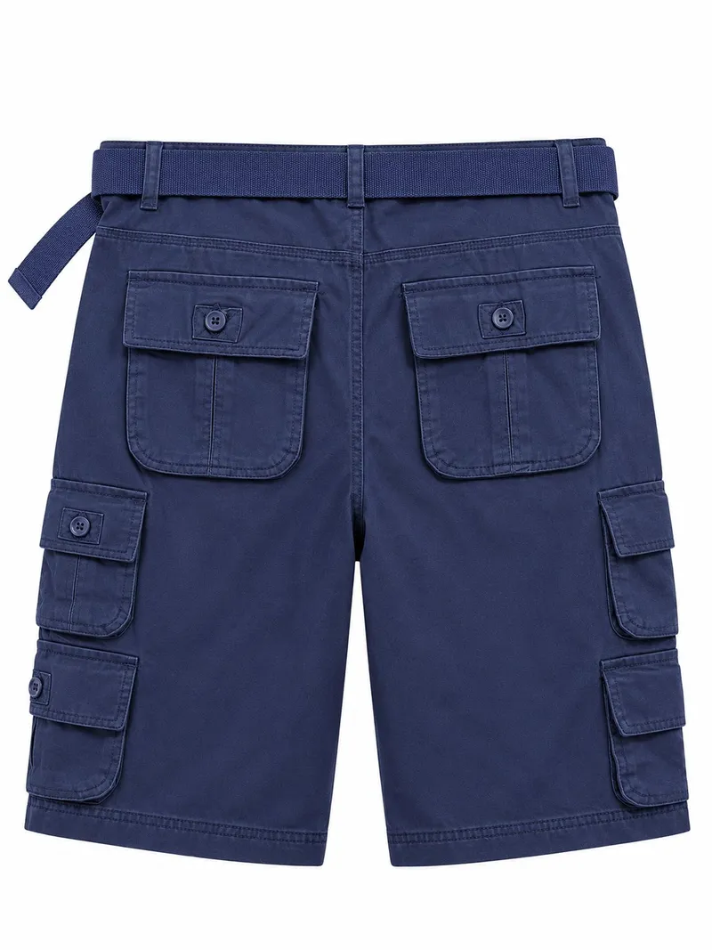 Navy Cargo Shorts with D-Ring Belt, foto 2