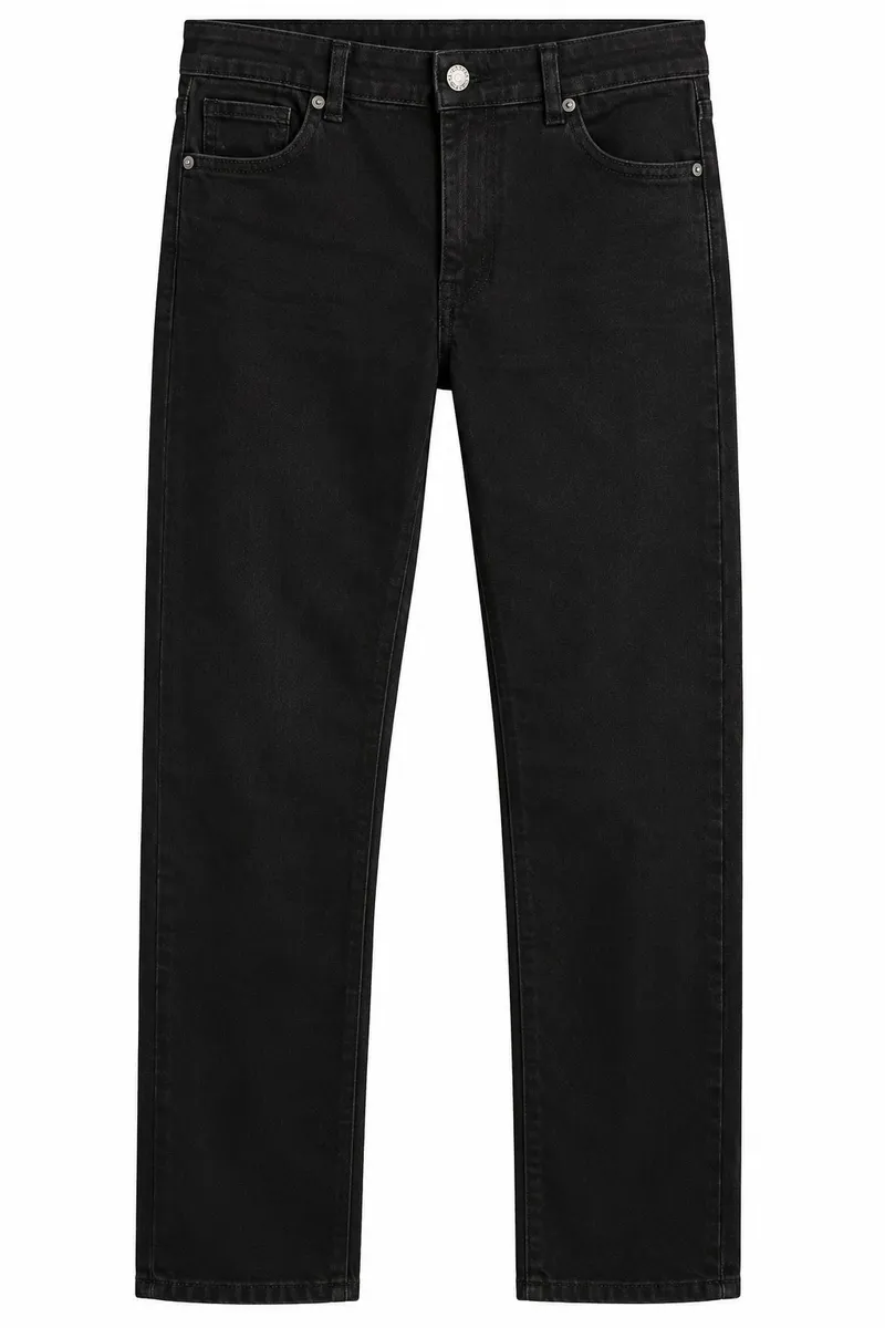 Black Straight-Leg Jeans