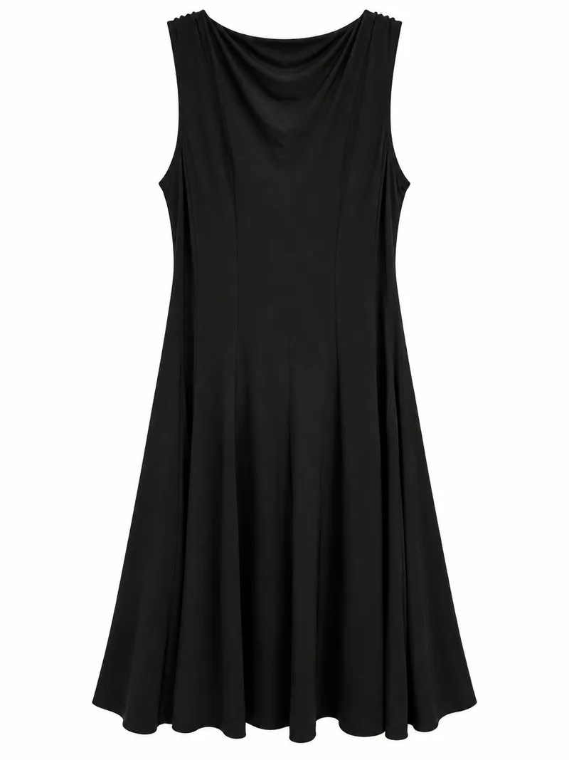 Vestido Midi Negro con Paneles Verticales, foto 2