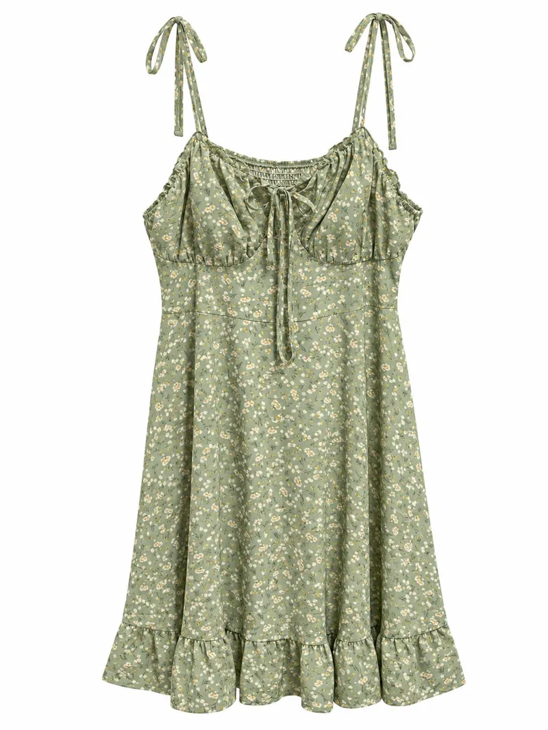Vestido Sage Floral Ruffles