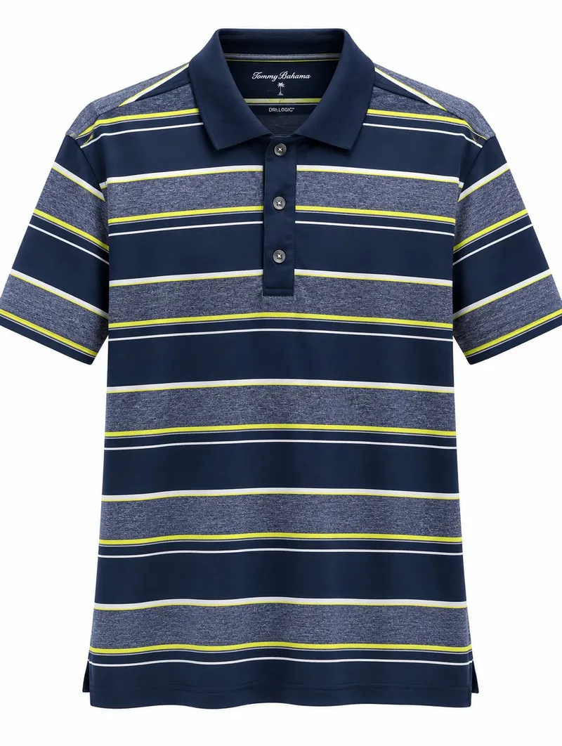 Polo Deportivo Striped Navy & Lime