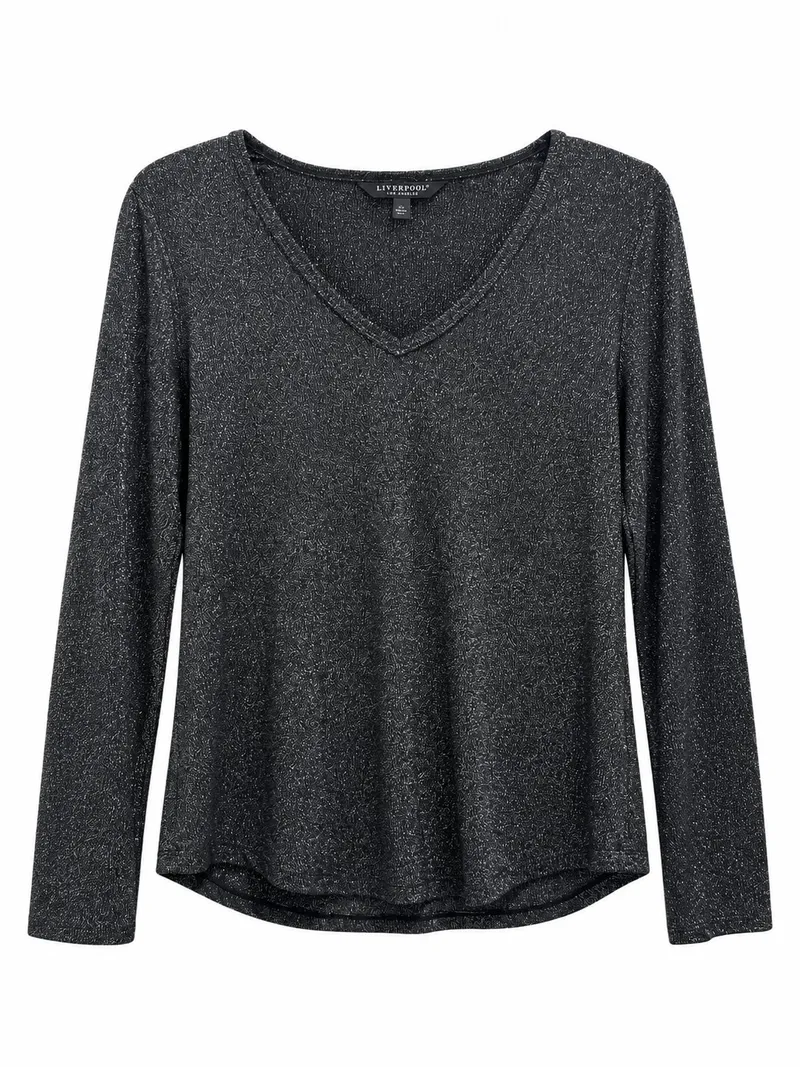 Blusa Cuello V con Brillo Glam
