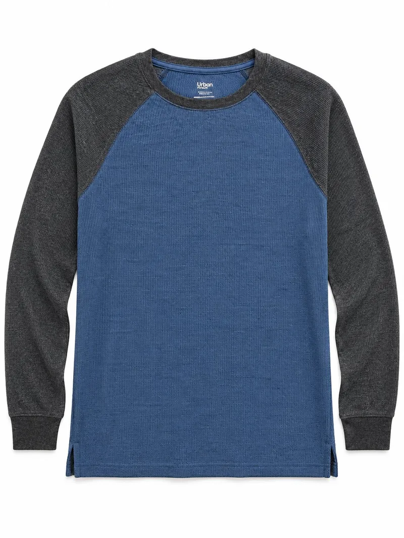 Long Sleeve Raglan Blue & Charcoal