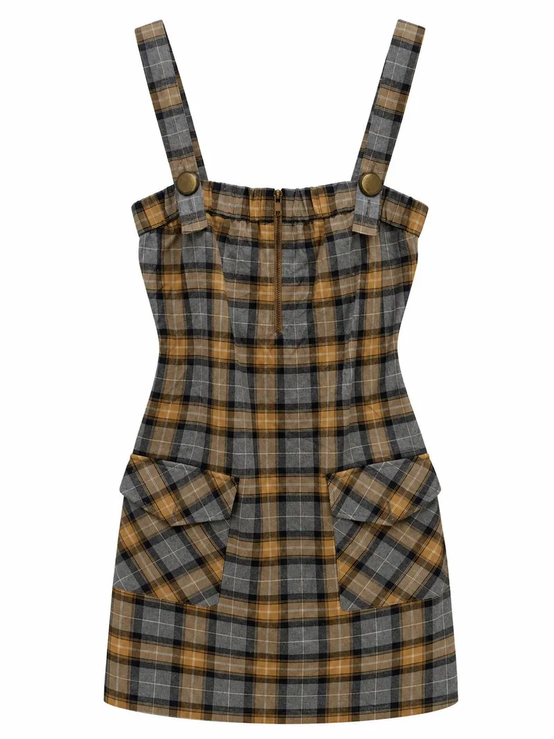 Plaid Pinafore Dress