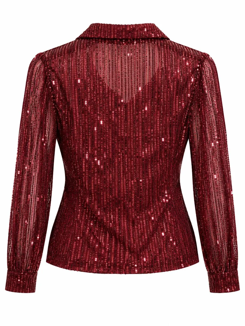 Blusa de Lentejuelas Brillante Vino, foto 2