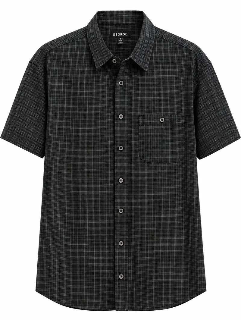 Camisa Micro-Cuadros Dark Grid