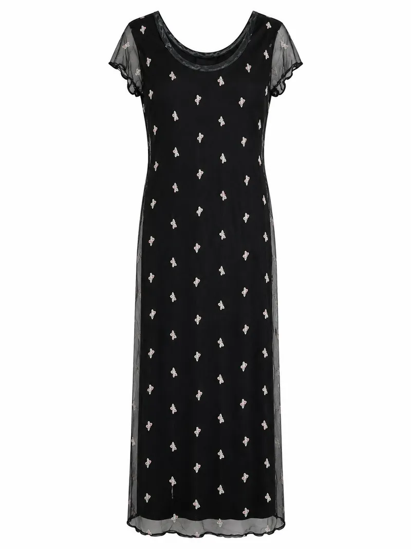 Maxi Vestido Malla de Mariposas