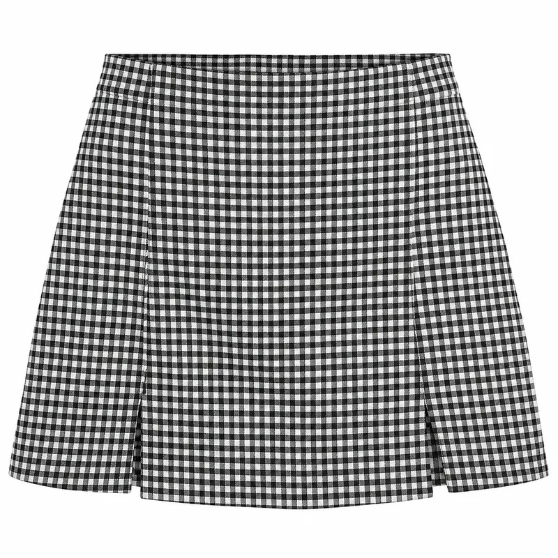 Black and White Gingham Mini Skirt