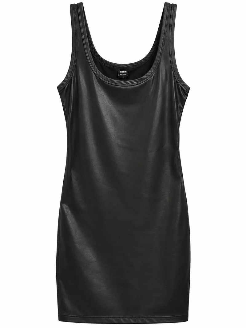 Vestido Chic Nocturno Cuerina