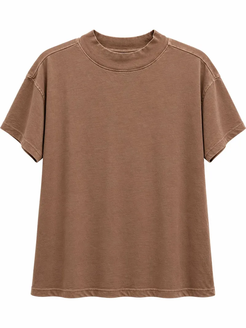 Mock Neck Washed