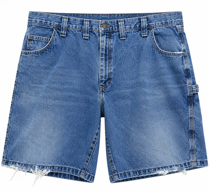 Washed Denim Carpenter Shorts