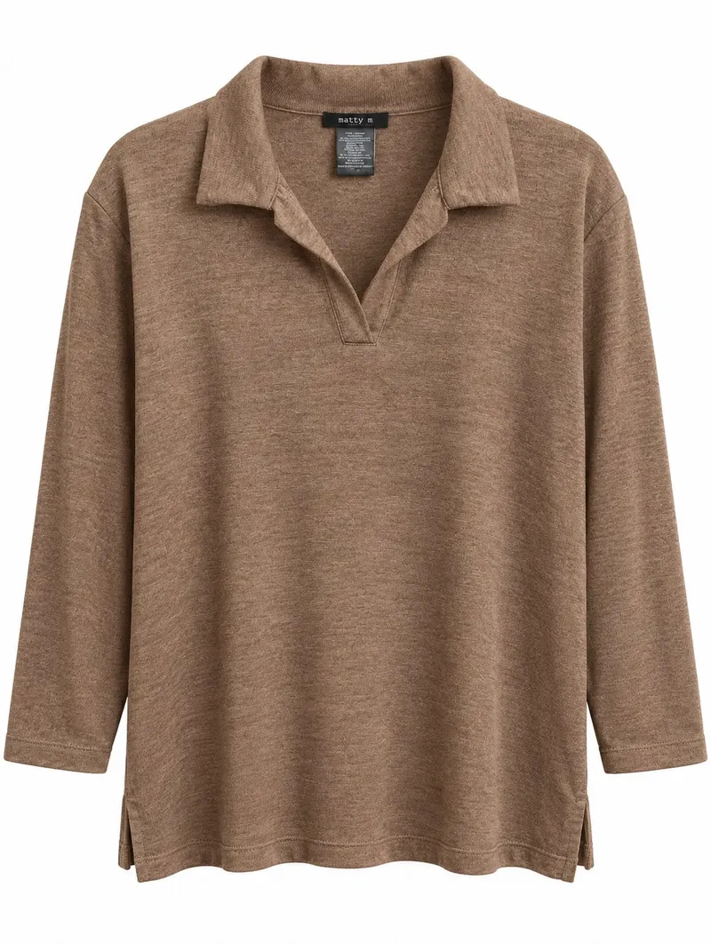 Polo Texturizado Casual Brown