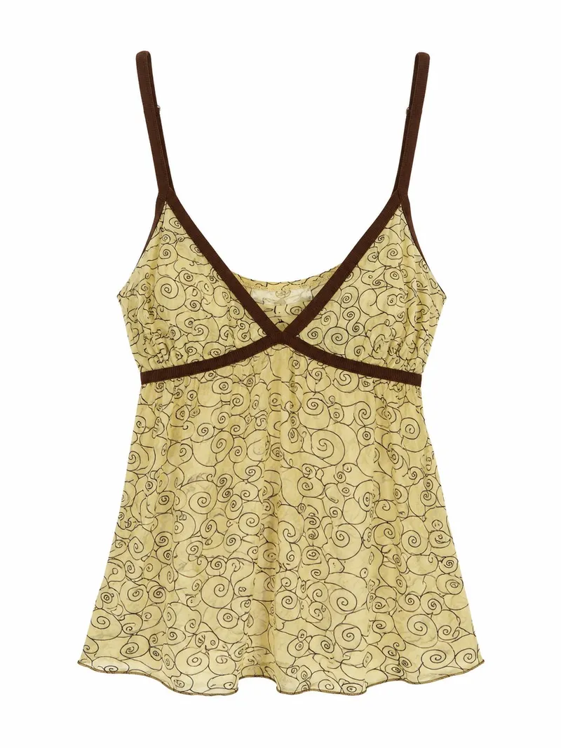 Cream Swirl Print Camisole Top