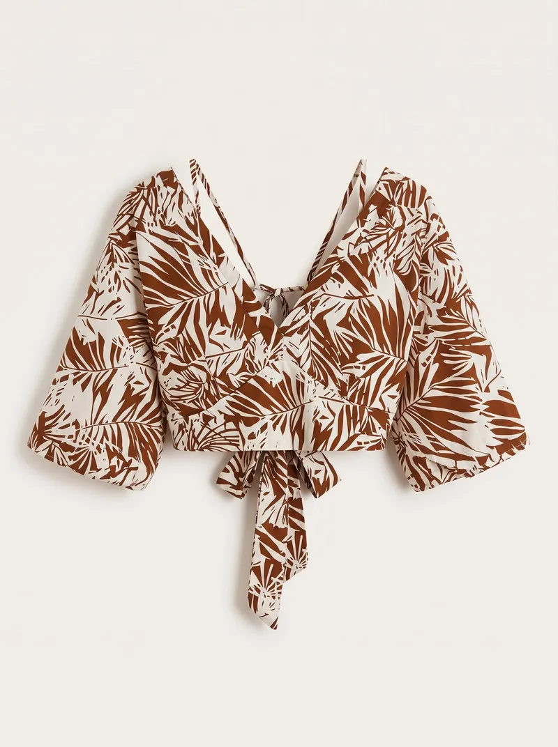 Blusa Cropped Palmeras