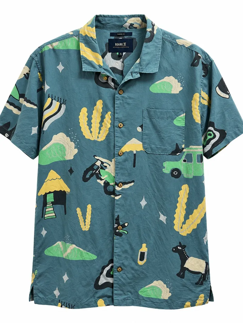 Camisa Arte Tropical Green