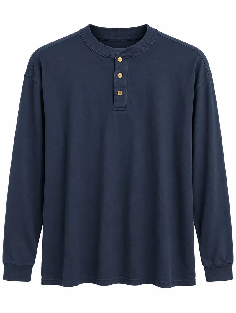 Sweater Henley Oversized Dark Navy