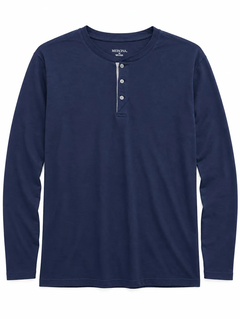 Camiseta Henley Merona Navy