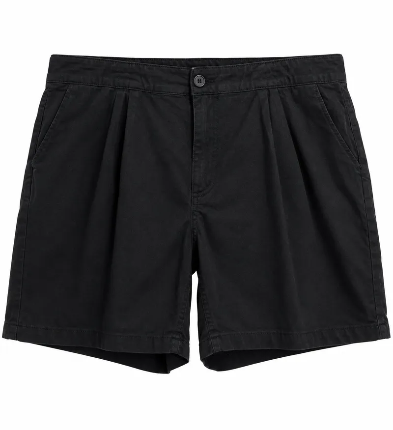 Black High-Waisted Casual Shorts