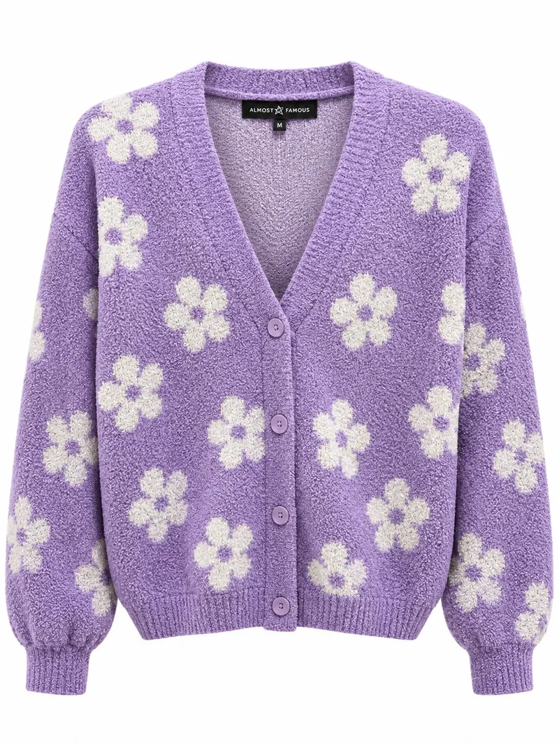 Cárdigan Cozy Daisy Lilac