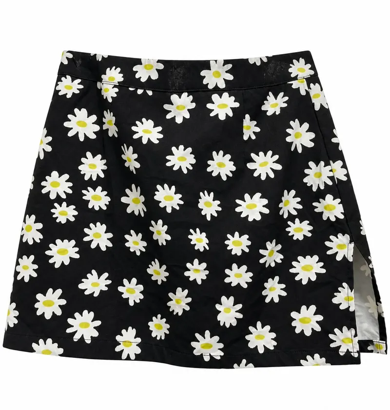 Mini Falda Daisy Print Black