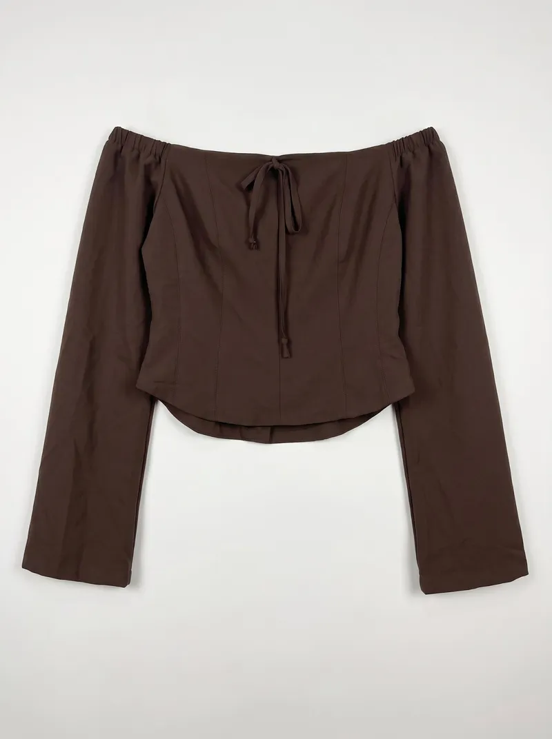 Blusa Off-Shoulder Tipo Corsé