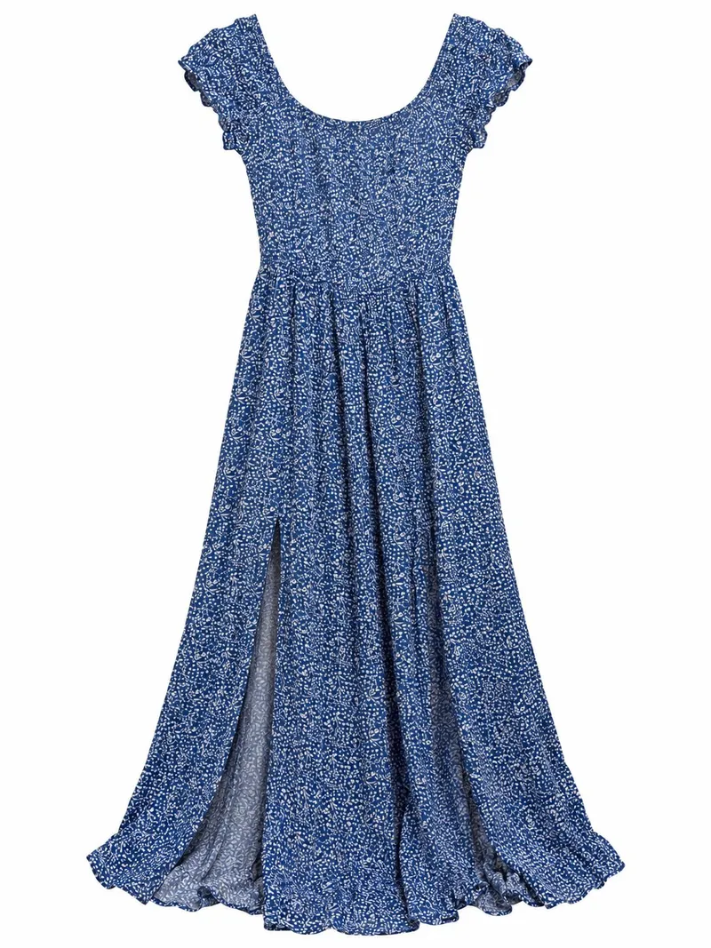 Blue Floral Maxi Dress