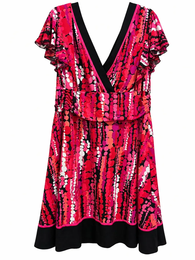 Vestido Midi Estampado Retro