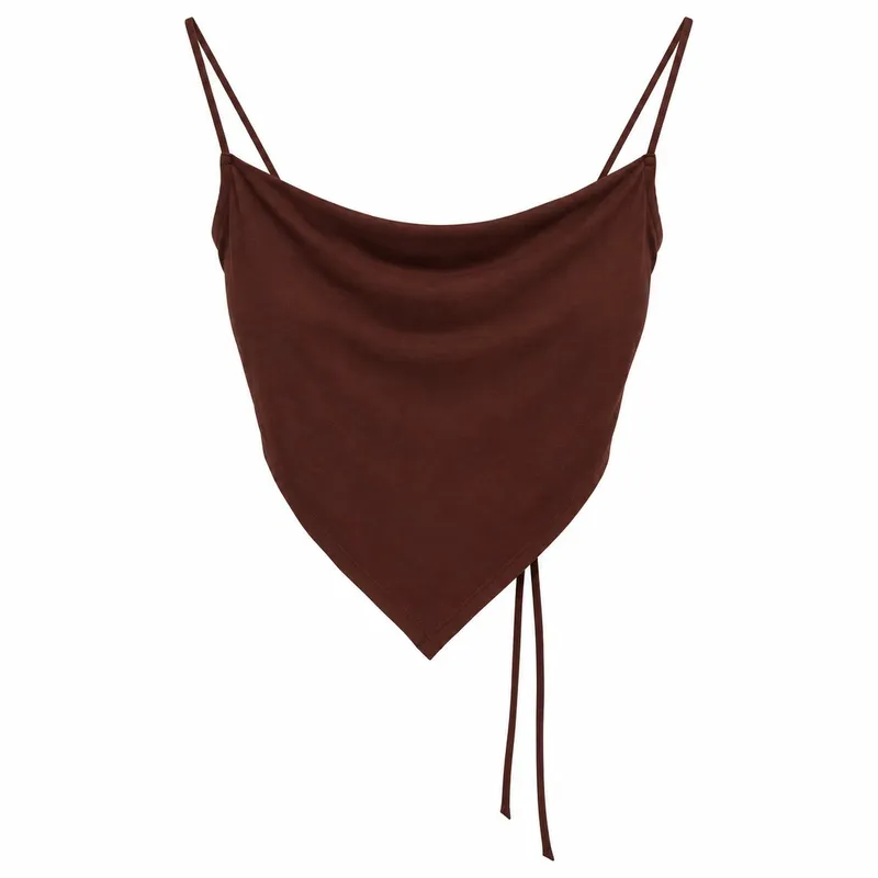 Cowl-Neck Triangular Crop Top